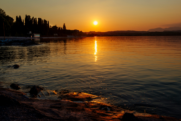 Romantic sunset on Lake Garda