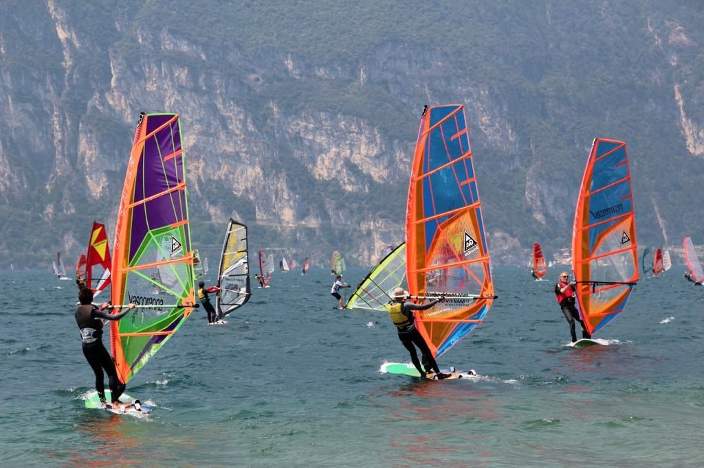 Waters sports on Garda Lake - windsurfing